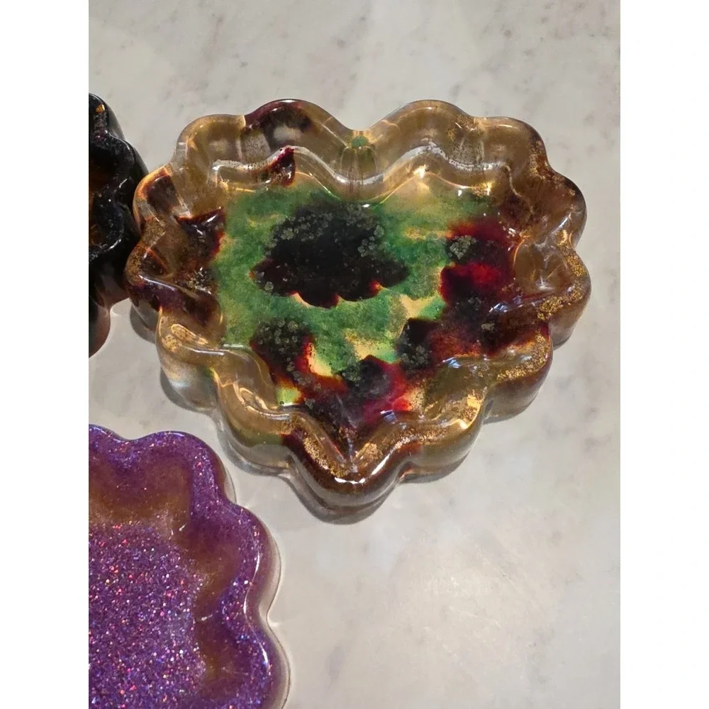 Small Wavy Edge Heart Shaped Trinket Tray. PRICE IS FOR ONE‎ BOWL
